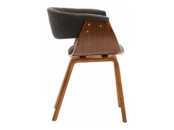 Sillas de comedor 4 unidades de madera curvada y tela gris
