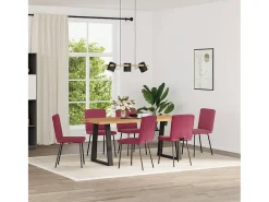 Sillas de comedor 6 unidades terciopelo rojo tinto