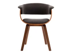 Sillas de comedor 6 unidades madera curvada gris y tela