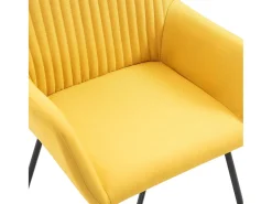 Sillas de comedor 2 unidades tela amarillo