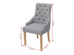 Sillas de comedor 2 unidades tela gris claro
