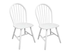 Sillas de comedor 2 unidades madera maciza de caucho blanca