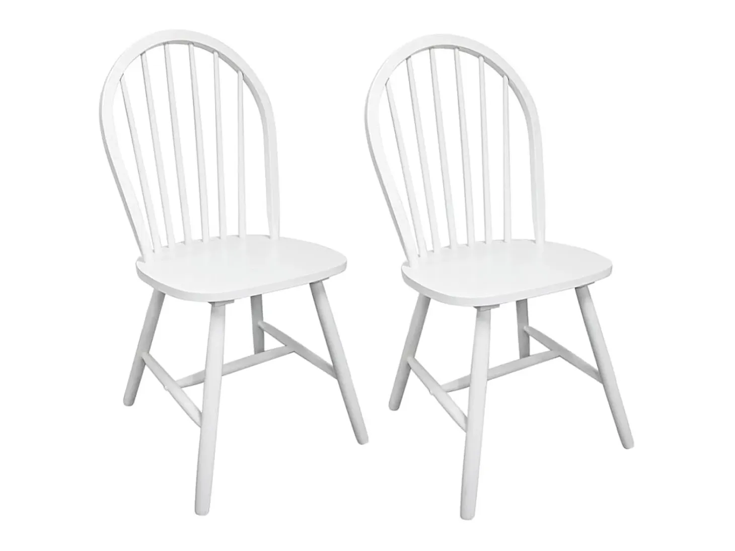 Sillas de comedor 2 unidades madera maciza de caucho blanca