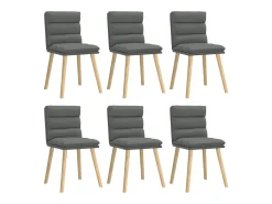 Sillas de comedor 6 unidades tela gris oscuro