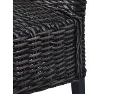 Sillas de comedor 4 unidades ratán Kubu y madera mango negro