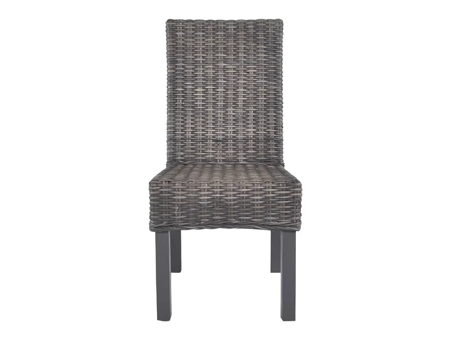 Sillas de comedor 6 unidades ratán Kubu y madera mango marrón