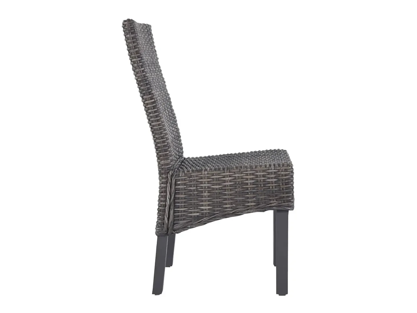 Sillas de comedor 6 unidades ratán Kubu y madera mango marrón
