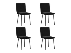 Sillas de comedor 4 unidades terciopelo negro