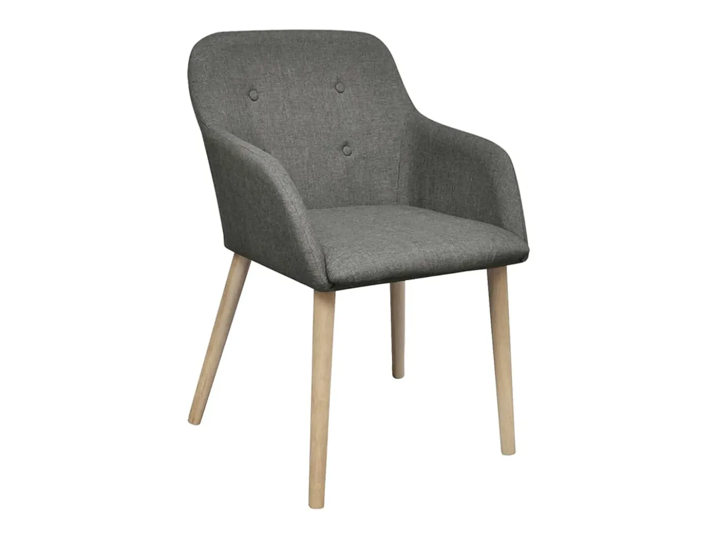 Sillas de comedor 2 unidades tela gris claro y madera maciza roble