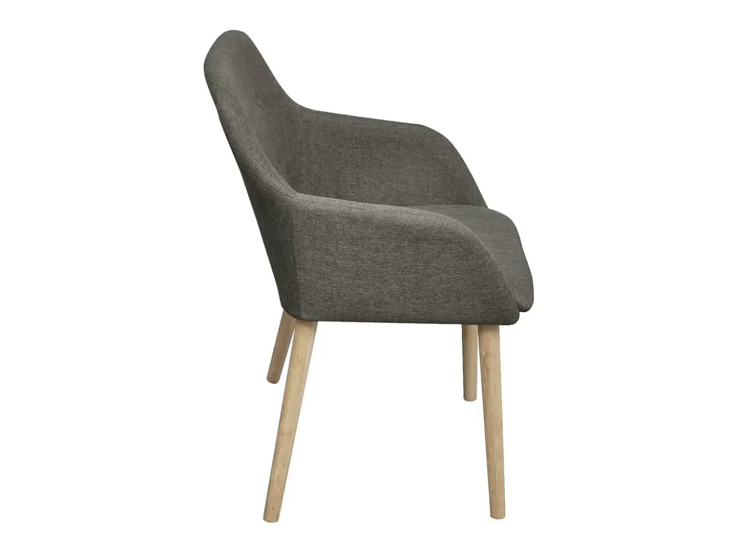 Sillas de comedor 2 unidades tela gris claro y madera maciza roble
