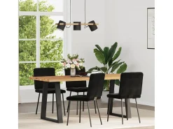 Sillas de comedor 4 unidades terciopelo negro