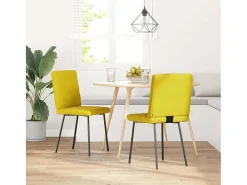 Sillas de comedor 2 unidades terciopelo amarillo