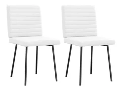 Sillas de comedor 2 unidades cuero sintético blanco