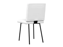 Sillas de comedor 2 unidades cuero sintético blanco
