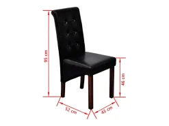Sillas de comedor 6 unidades cuero sintético negro