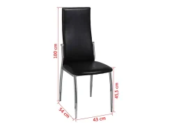 Sillas de comedor 6 unidades cuero sintético negro