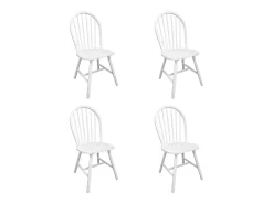 Sillas de comedor 4 unidades madera maciza de caucho blanco