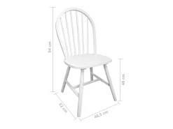 Sillas de comedor 4 unidades madera maciza de caucho blanco