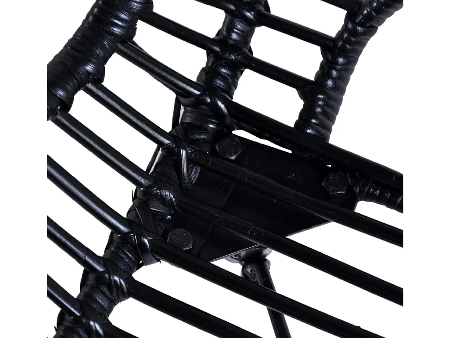 Sillas de comedor 4 unidades de ratán natural negro