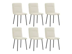 Sillas de comedor 6 unidades de terciopelo crema