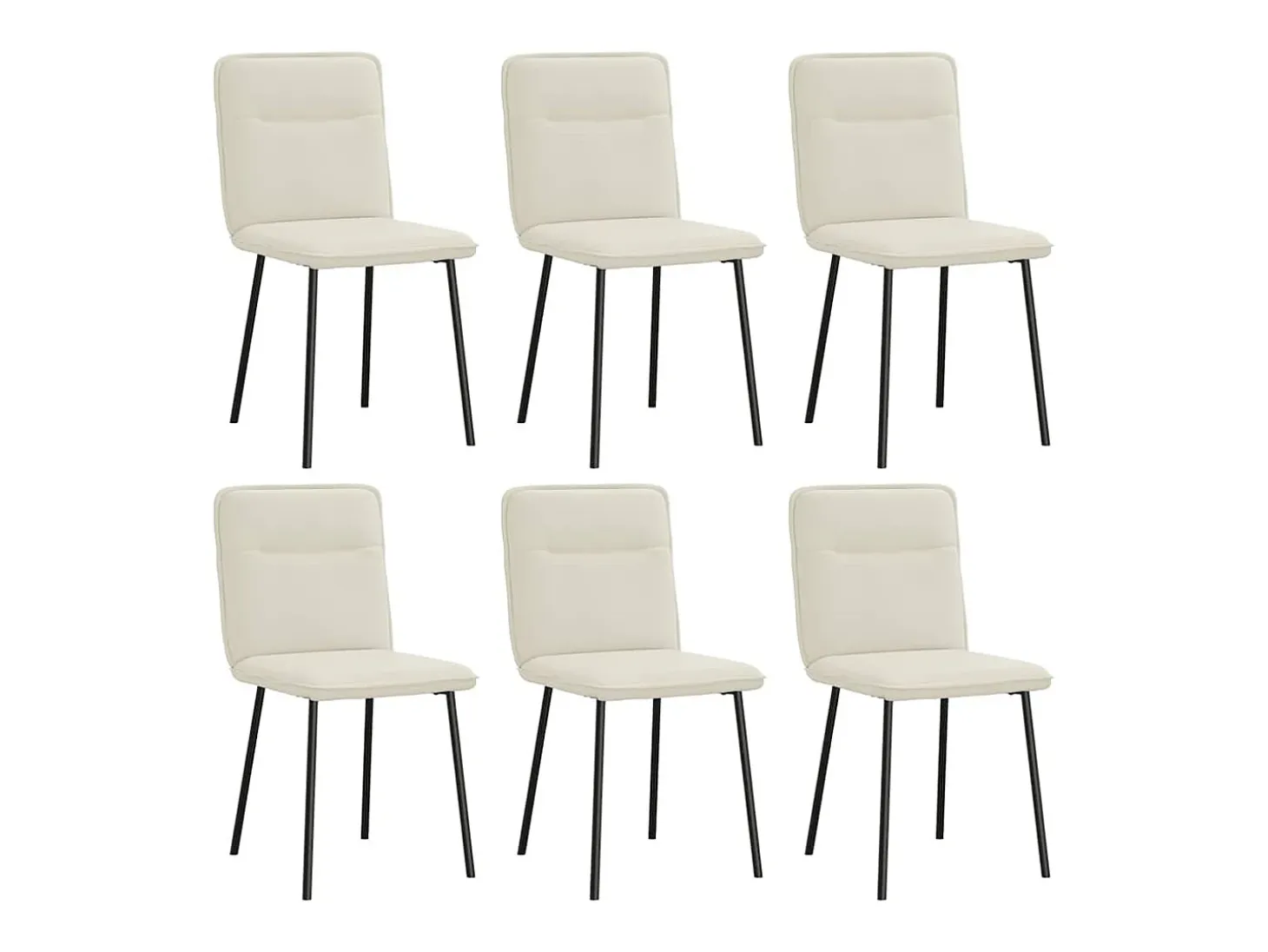 Sillas de comedor 6 unidades de terciopelo crema
