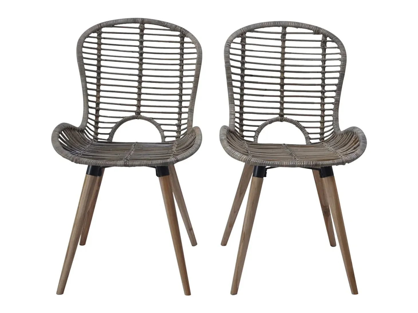 Sillas de comedor 6 unidades ratán natural marrón