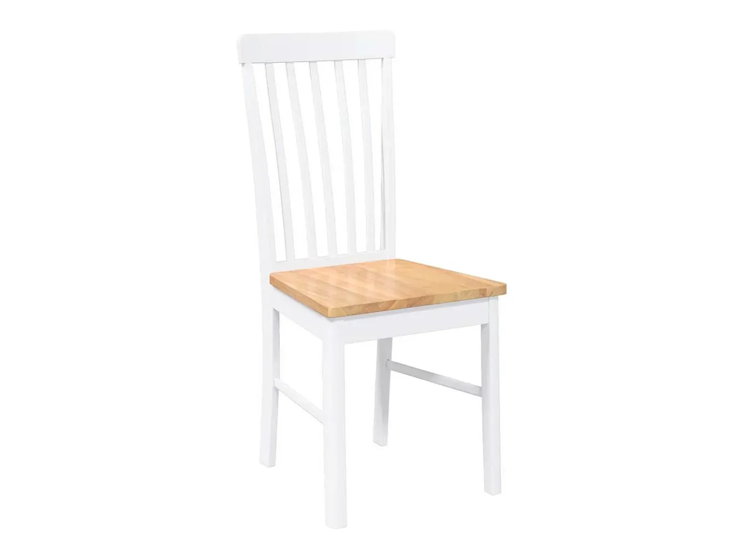 Sillas de comedor 2 unidades madera maciza de caucho blanco