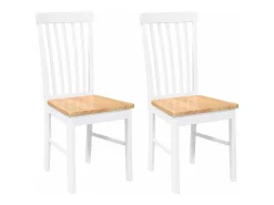 Sillas de comedor 2 unidades madera maciza de caucho blanco