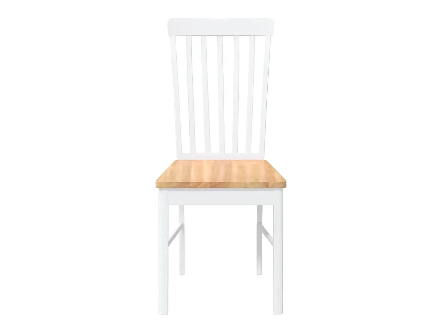 Sillas de comedor 2 unidades madera maciza de caucho blanco