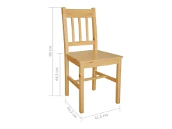 Sillas de comedor 2 unidades madera de pino