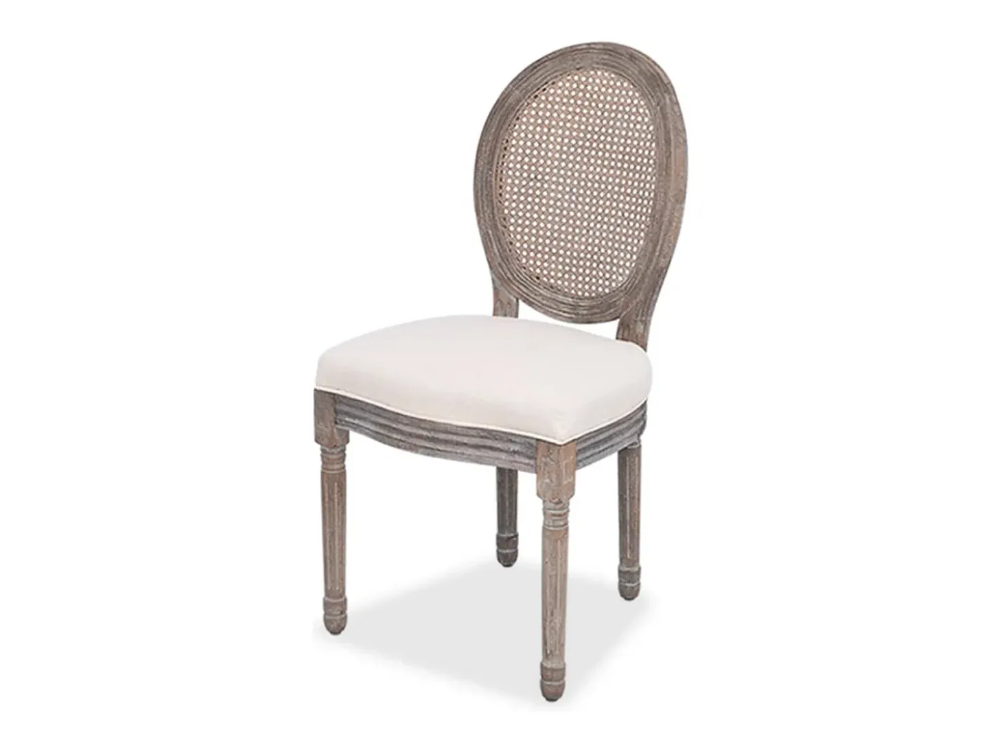 Sillas de comedor 2 unidades tela color crema