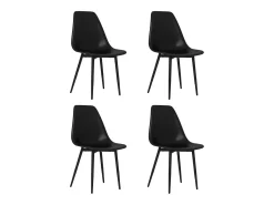 Sillas de comedor 4 unidades negras PP