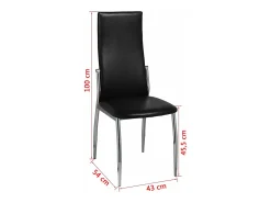 Sillas de comedor 4 unidades cuero sintético negro