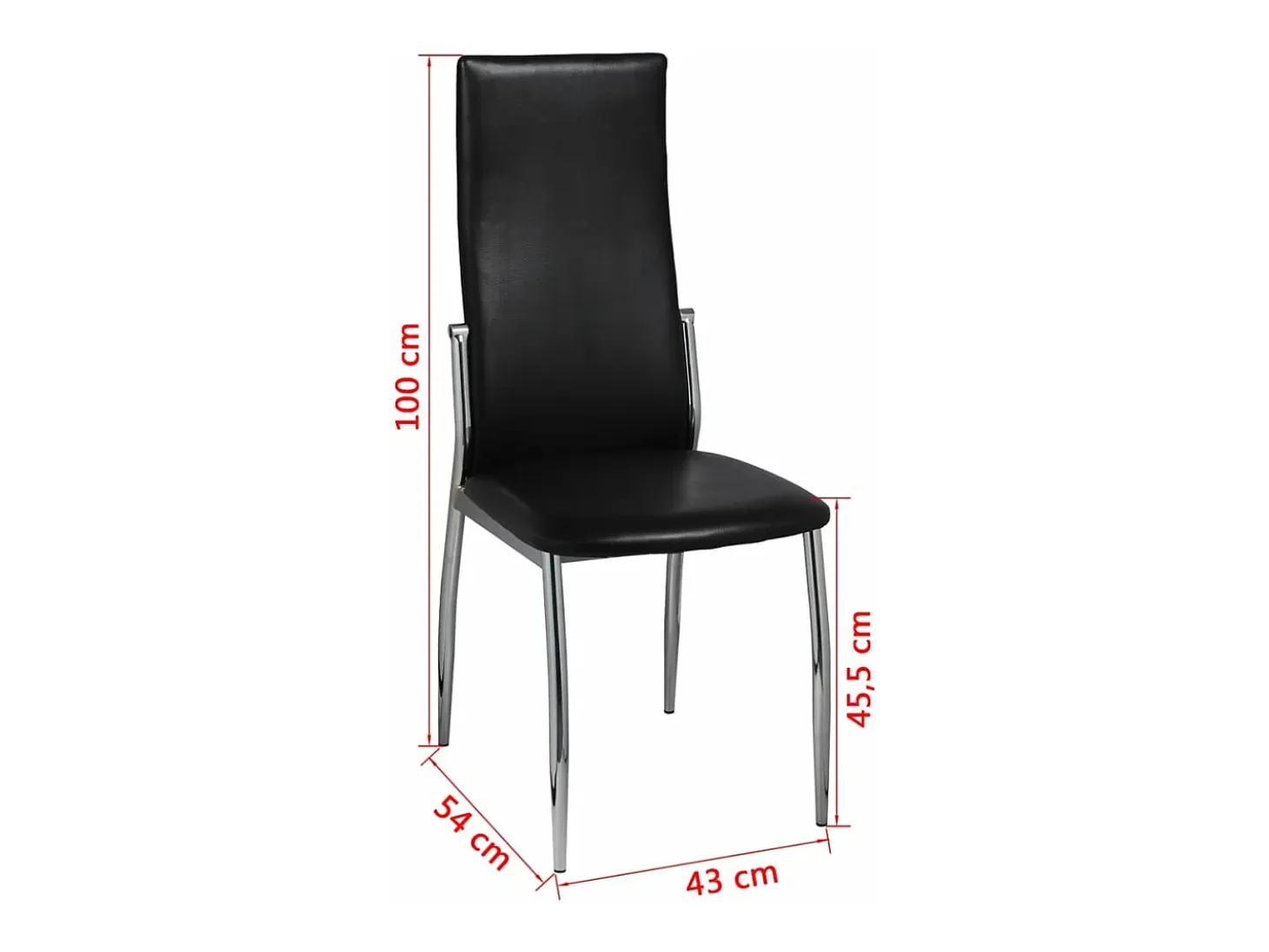 Sillas de comedor 4 unidades cuero sintético negro