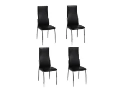 Sillas de comedor 4 unidades cuero sintético negro