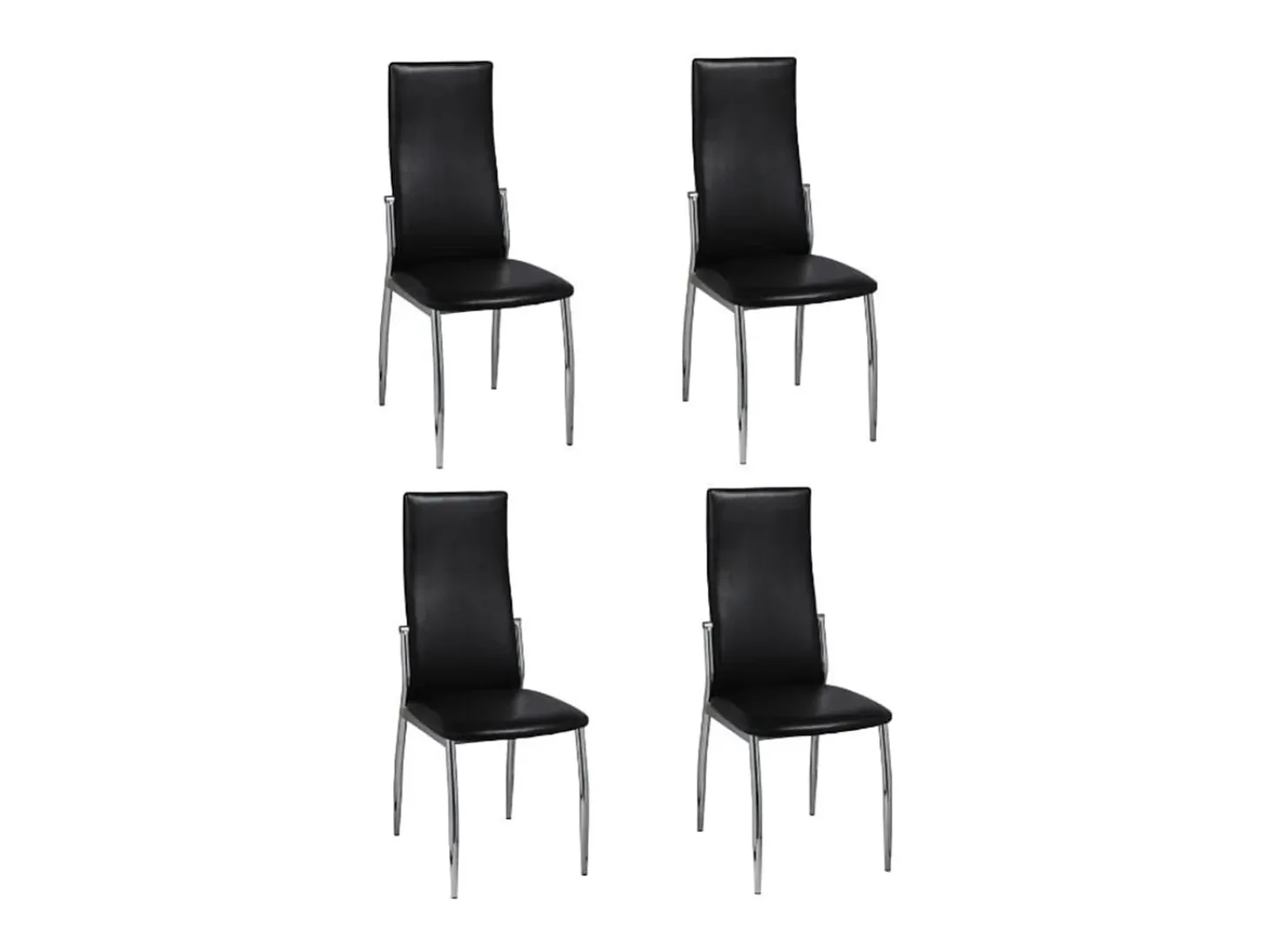 Sillas de comedor 4 unidades cuero sintético negro