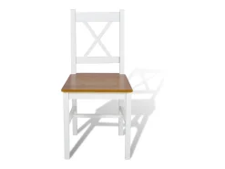 Sillas de comedor 4 unidades madera de pino blancas