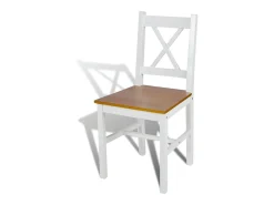 Sillas de comedor 4 unidades madera de pino blancas