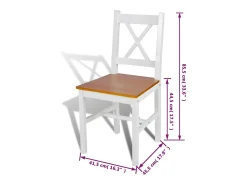 Sillas de comedor 4 unidades madera de pino blancas
