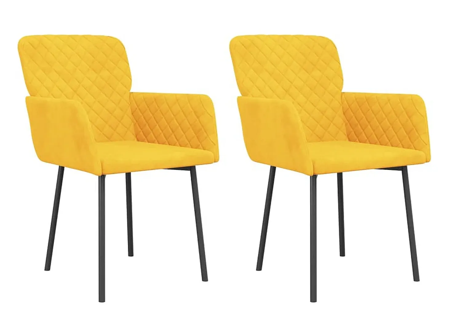 Sillas de comedor 2 unidades terciopelo amarillo