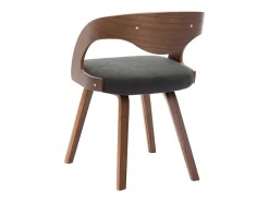 Sillas de comedor 4 unidades madera curvada y tela gris oscuro