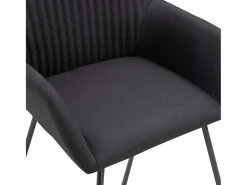 Sillas de comedor 2 unidades tela negro