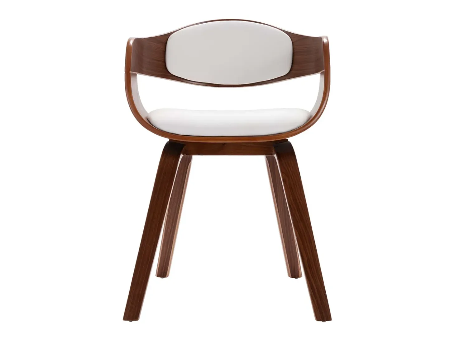 Sillas de comedor 4 unidades madera curvada y cuero sintético