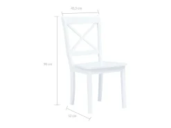 Sillas de comedor 4 unidades madera maciza de caucho blanco