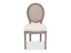 Sillas de comedor 6 unidades tela color crema