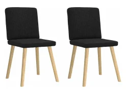 Sillas de comedor 2 unidades tela negro