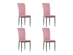 Sillas de comedor 4 unidades terciopelo rosa