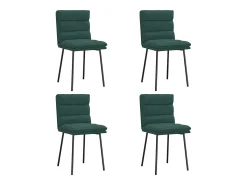 Sillas de comedor 4 unidades terciopelo verde oscuro