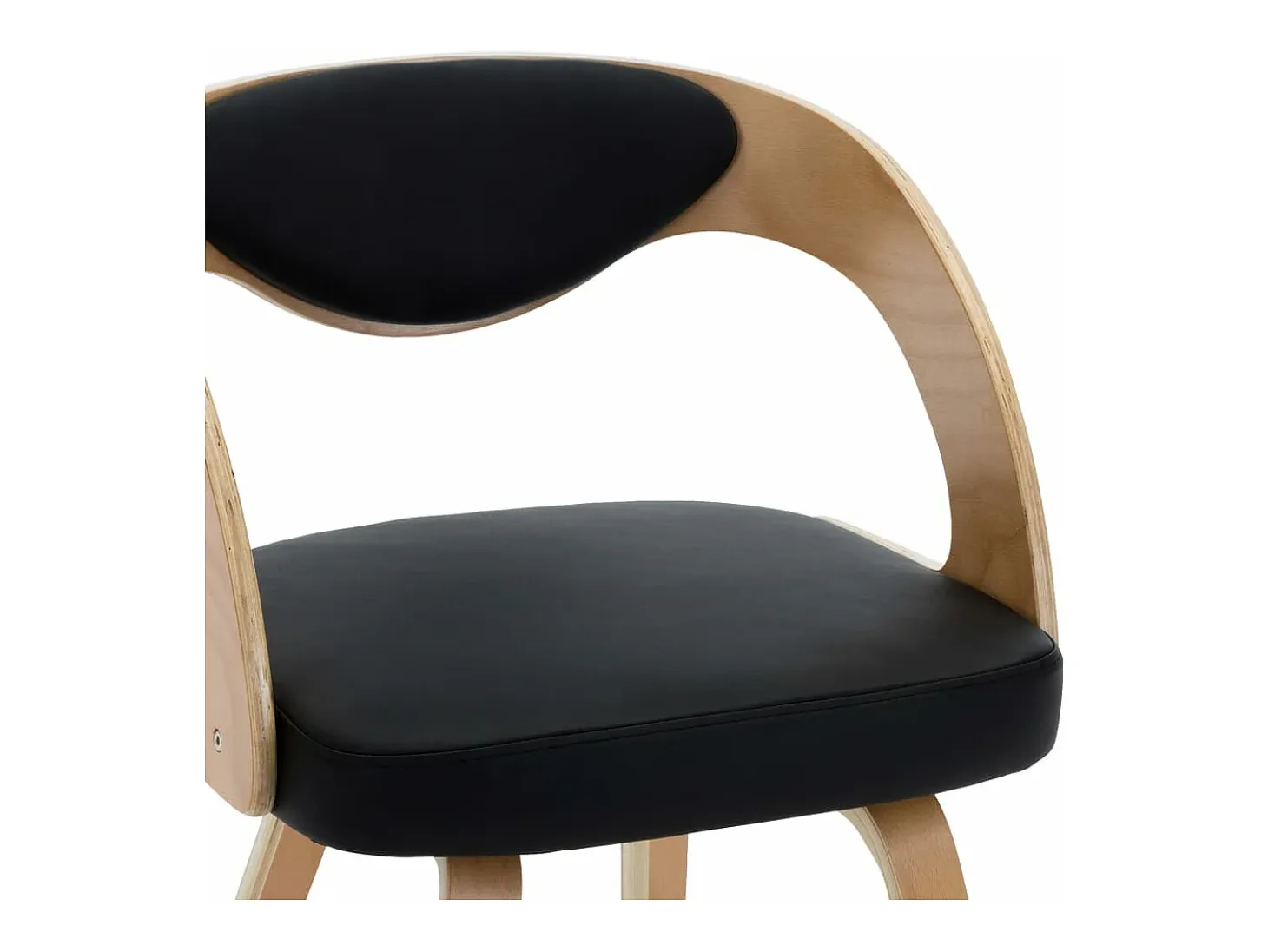 Sillas de comedor 6 unidades madera curvada cuero sintético negro