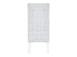 Sillas de comedor 2 unidades ratán Kubu y madera mango marrón claro